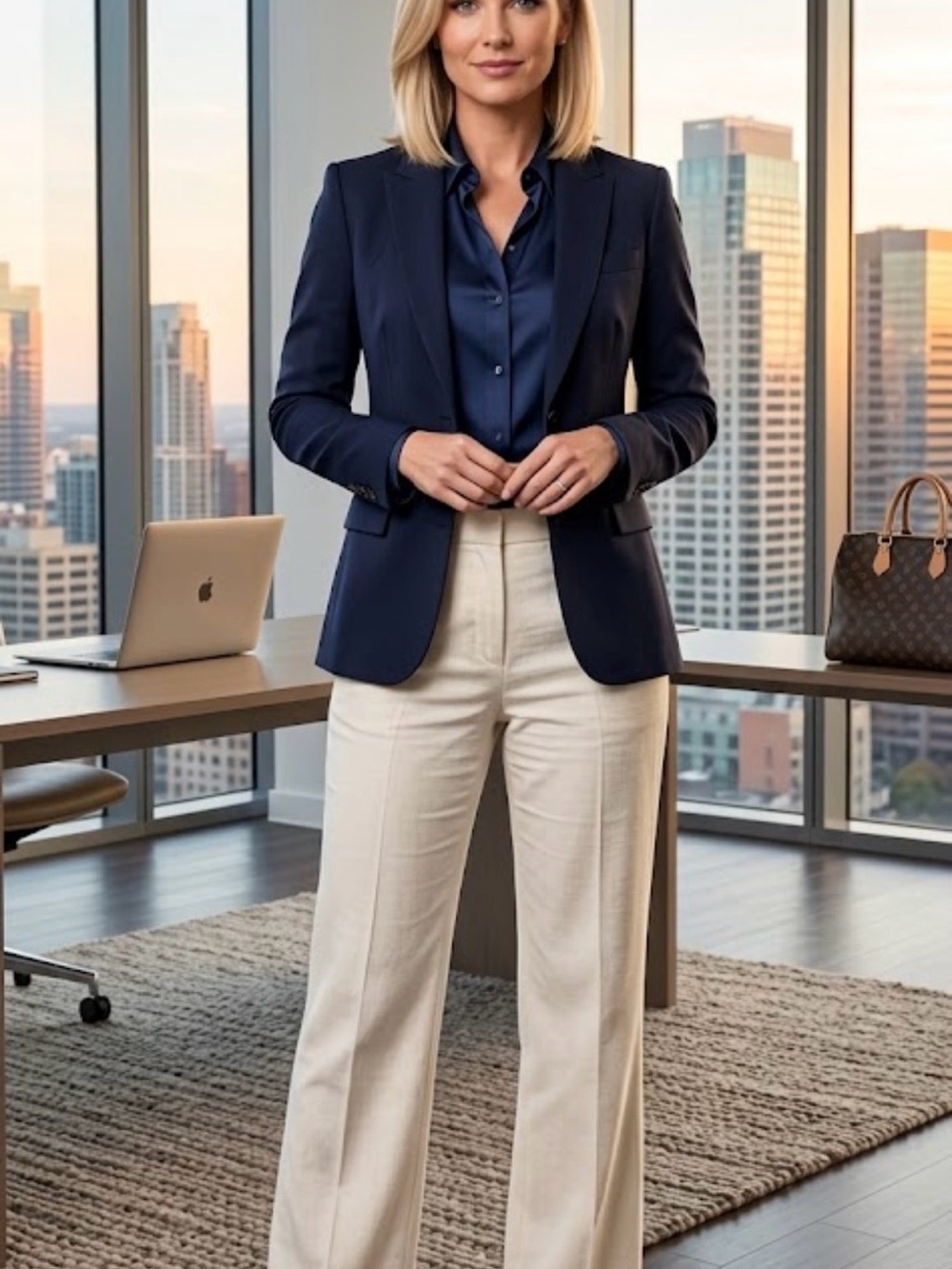 Banana Republic  Cream Wide-Leg Pants